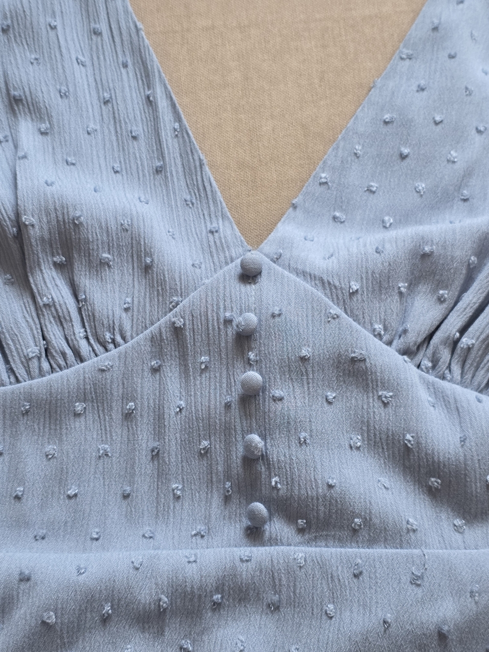 NWT Lulus Daytime Delight Swiss Dot Tie-Back Mini Dress - Blue Size L - Picture 5 of 14